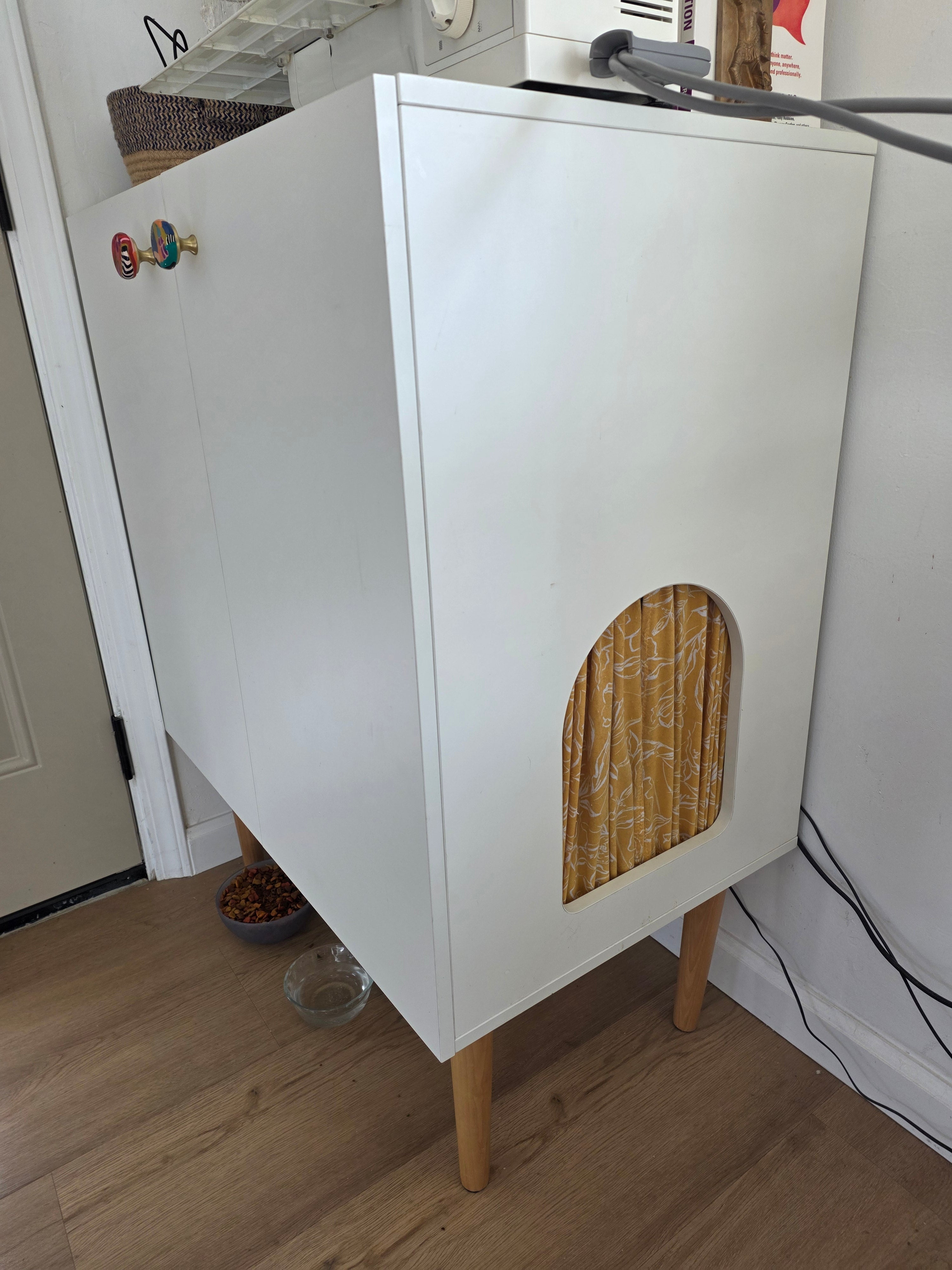 Privacy Curtains for Cat Litter Box Enclosure | Fabric Entryway Drape